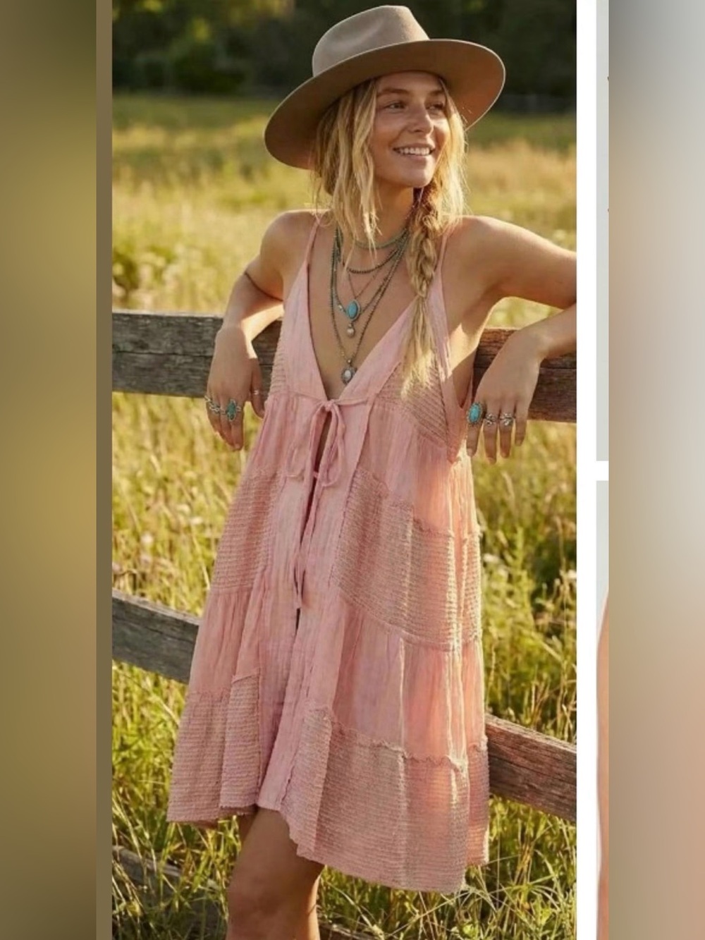 POL Waffle Tie Front Mini Dress - Picture 5 of 14